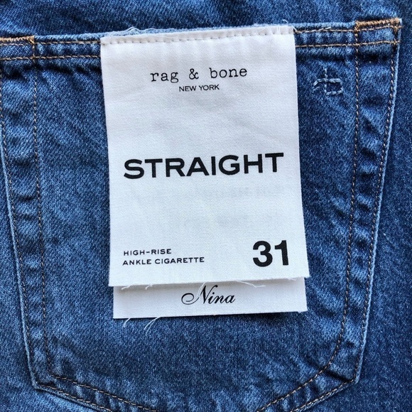 Rag & Bone NWT Nina Straight High Rise Ankle Cigarette Jean Size 31 - Picture 7 of 15